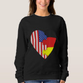 USA and Germany Flags Heart Trui (Voorkant)