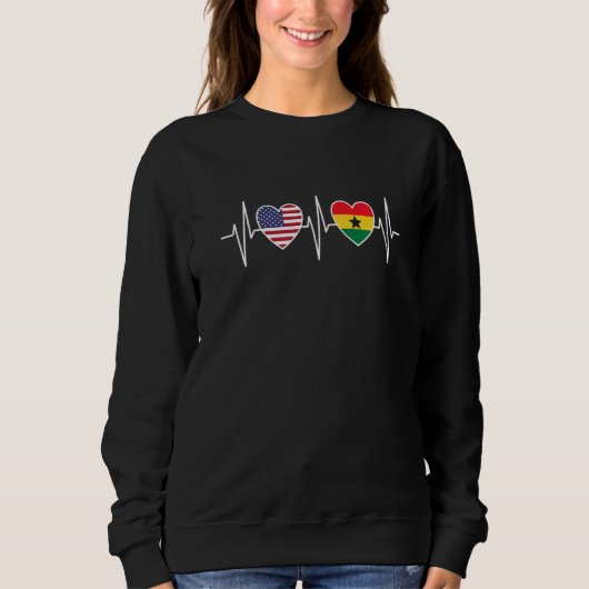 USA And Ghana Ghanaian Flag Flags Premium Trui (Voorkant)