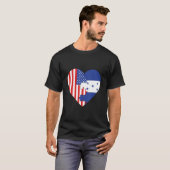 USA and Honduras Flags Heart T-shirt (Voorkant volledig)