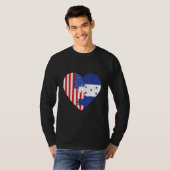 USA and Honduras Flags Heart T-shirt (Voorkant volledig)
