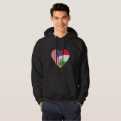USA and Hungary Flags Heart Hoodie (Voorkant volledig)