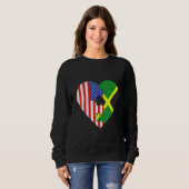 USA and Jamaica Flags Heart Trui (Voorkant volledig)