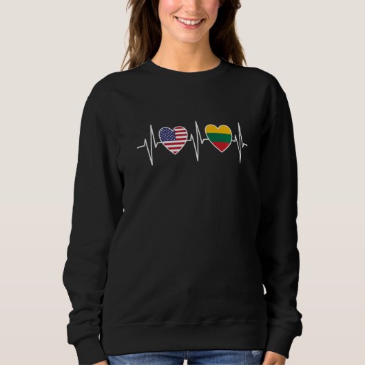 USA And Lithuania Lithuanian Flag Flags Premium Trui (Voorkant)
