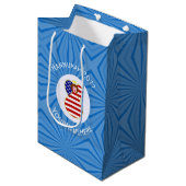 USA Angel Rood Haar Chanoeka Vlag Gepersonaliseerd Medium Cadeauzakje (Voorkant Gekanteld)