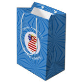 USA Angel Rood Haar Chanoeka Vlag Gepersonaliseerd Medium Cadeauzakje (Achterkant Gekanteld)