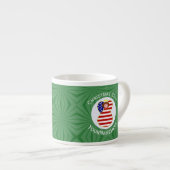 USA Angel Rood Haar Kerstvlag Gepersonaliseerd Espresso Kop (Voorkant rechts)