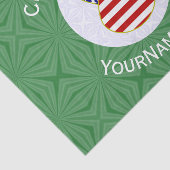 USA Angel Rood Haar Kerstvlag Gepersonaliseerd Tissuepapier (Detail)