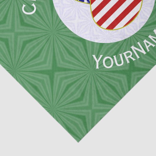 USA Angel Rood Haar Kerstvlag Gepersonaliseerd Tissuepapier (Detail)