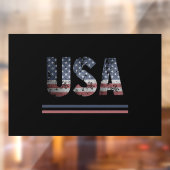 *~* USA AP16 Black Flag Grunge Patriotic American  Raamsticker (Vel 2)