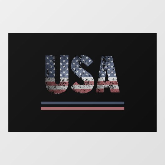 *~* USA AP16 Black Flag Grunge Patriotic American  Raamsticker (Vel)
