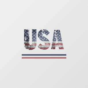 *~* USA AP16 Flag Grunge Patriotic American Raamsticker