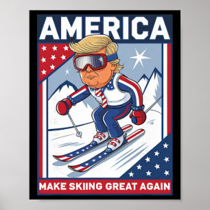 Usa Apres Ski Maak Skien Groot Again Donald Trump Poster
