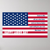 USA ARBEIDSDAG Patriottisch Christelijk Lijst Kuns Poster (Voorkant)