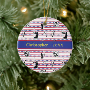 USA Archery Silhouette Patroon Keramisch Ornament