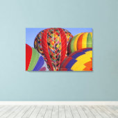 USA, Arizona, Val Vista. Colorful hot air Canvas Afdruk (Insitu (Houten vloer))