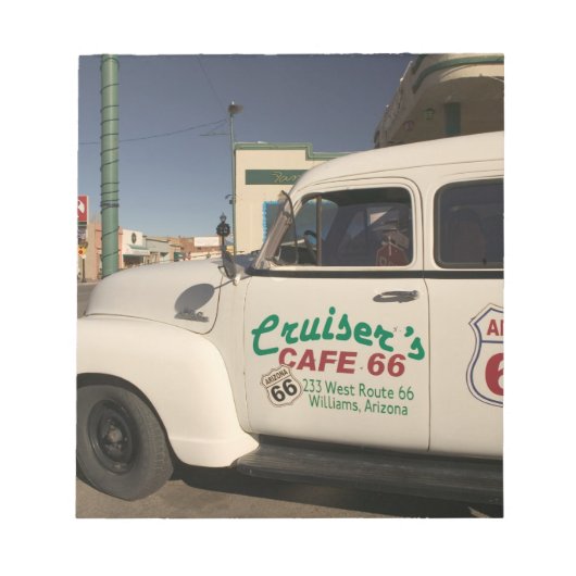 USA, Arizona, Williams: Cruisers Cafe 66 Old Notitieblok (Voorkant)