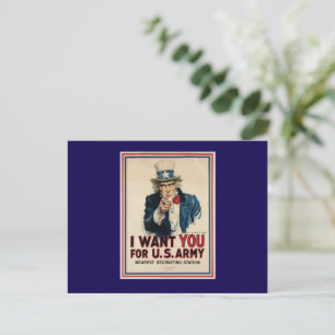 USA Army Recruitment Vintage Poster Briefkaart