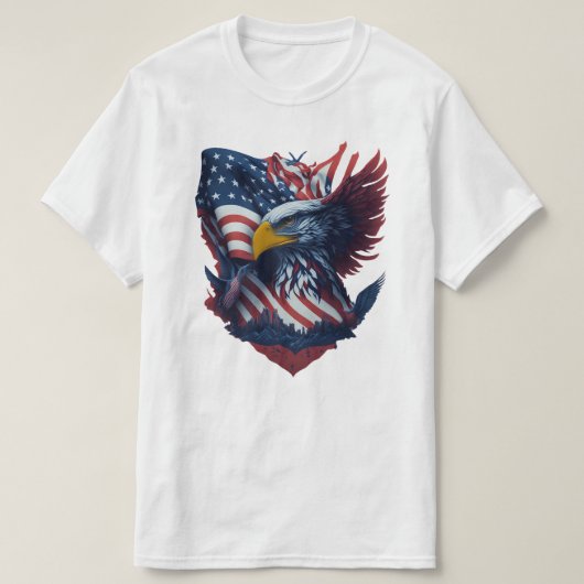 USA Art Eagle Freedom Patriottisme Rood Wit Blauw T-shirt (Design voorkant)