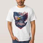 USA Art Eagle Freedom Patriottisme Rood Wit Blauw T-shirt (Voorkant)