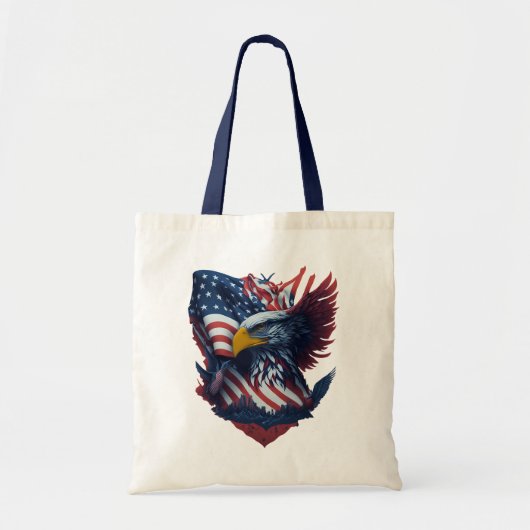 USA Art Eagle Freedom Patriottisme Rood Wit Blauw Tote Bag (Voorkant)