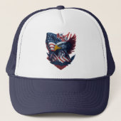 USA Art Eagle Freedom Patriottisme Rood Wit Blauw Trucker Pet (Voorkant)