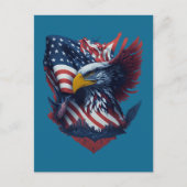 USA Art Eagle Rood Wit Blauw Patriotisme Vrijheid Briefkaart (Voorkant)