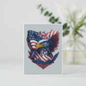 USA Art Eagle Rood Wit Blauw Vrijheid Patriottisme Briefkaart (Staand voorkant)