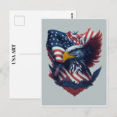 USA Art Eagle Rood Wit Blauw Vrijheid Patriottisme Briefkaart (Voorkant / Achterkant)