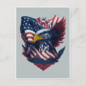 USA Art Eagle Rood Wit Blauw Vrijheid Patriottisme Briefkaart (Voorkant)