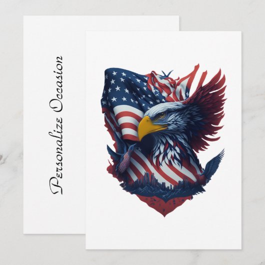 USA Art Kies uw Gelegenheid Rood Wit Blauw Feestdagenkaart (Voorkant / Achterkant)