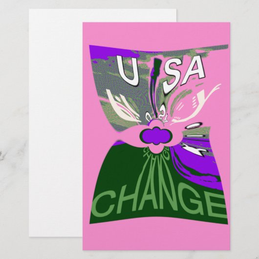 USA Art Print wijzigen Briefpapier (Voorkant / Achterkant)