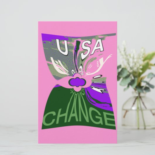 USA Art Print wijzigen Briefpapier (Staand voorkant)