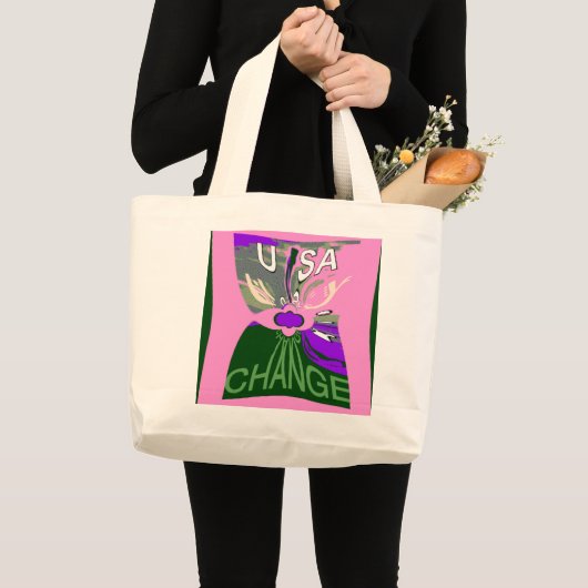 USA Art Print wijzigen Grote Tote Bag (Voorkant (product))