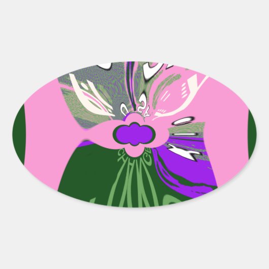 USA Art Print wijzigen Ovale Sticker (Voorkant)