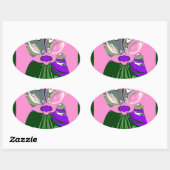 USA Art Print wijzigen Ovale Sticker (Vel)