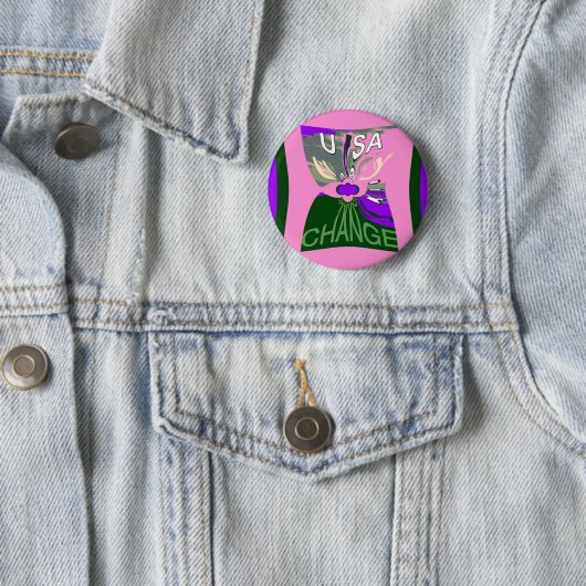 USA Art Print wijzigen Ronde Button 5,7 Cm (In situ)