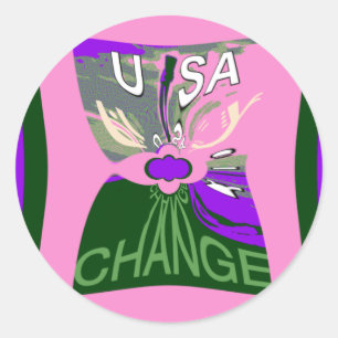 USA Art Print wijzigen Ronde Sticker