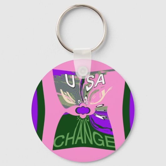USA Art Print wijzigen Sleutelhanger (Voorkant)
