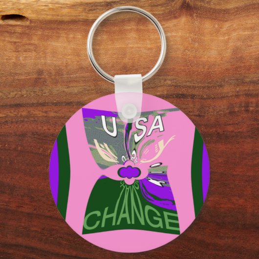 USA Art Print wijzigen Sleutelhanger (Voorkant)