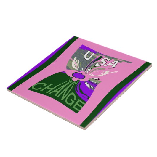 USA Art Print wijzigen Tegeltje (Zijkant)