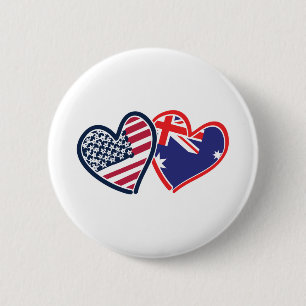 USA—Austrailia-Love Ronde Button 5,7 Cm