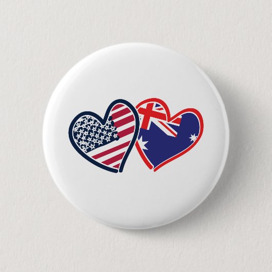 USA—Austrailia-Love Ronde Button 5,7 Cm (Voorkant)