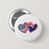 USA—Austrailia-Love Ronde Button 5,7 Cm (Voorkant /achterkant)