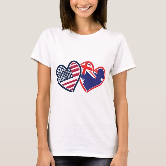 USA—Austrailia-Love T-shirt (Voorkant)