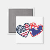 USA Australia Love Magneet (Voorkant / Achterkant)