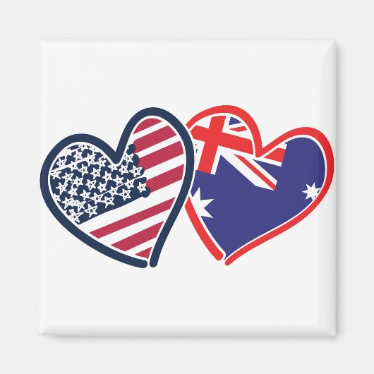 USA Australia Love Magneet (Voorkant)