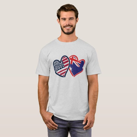 USA Australia Love T-shirt (Voorkant volledig)