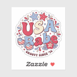 USA Babe Retro Patriottische 4 juli Sticker