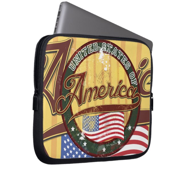 USA Badge Laptop Sleeve (Voorkant Rechts)