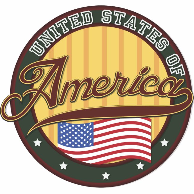 USA Badge Staand Fotobeeldje (Voorkant)